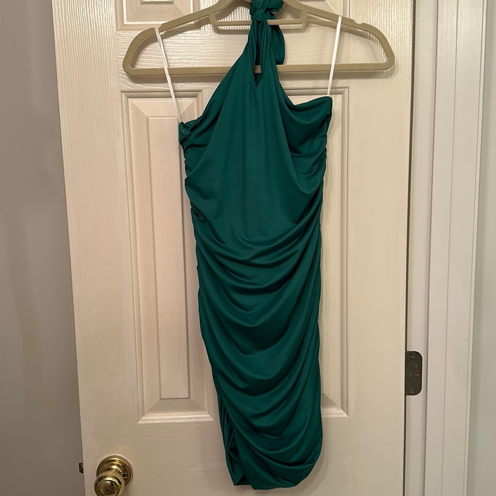 Green mini dress